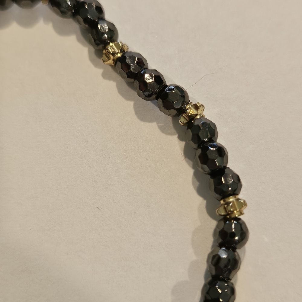 NWT Gold Black Bracelet Beaded Minimalist Bohemian Floral Delicate Preppy - Picture 5 of 6